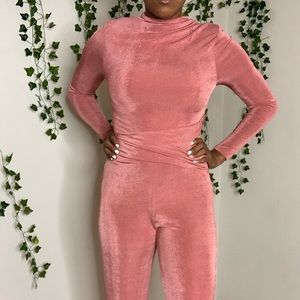 JLUXLABEL HIGH NECK JUMPSUIT / mauve / orange
